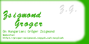 zsigmond groger business card
